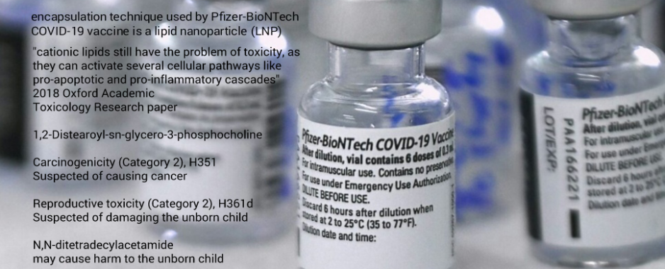 Pfizer/BioNTech COVID-19 vaccine ingredients and lipid nanoparticles harbours very serious health risks