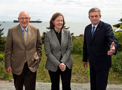 Arthur Irving (Irving Oil's chairman), Alberta Premier Alison Redford and US born New Brunswick David Alward oil pipeline conspiracy